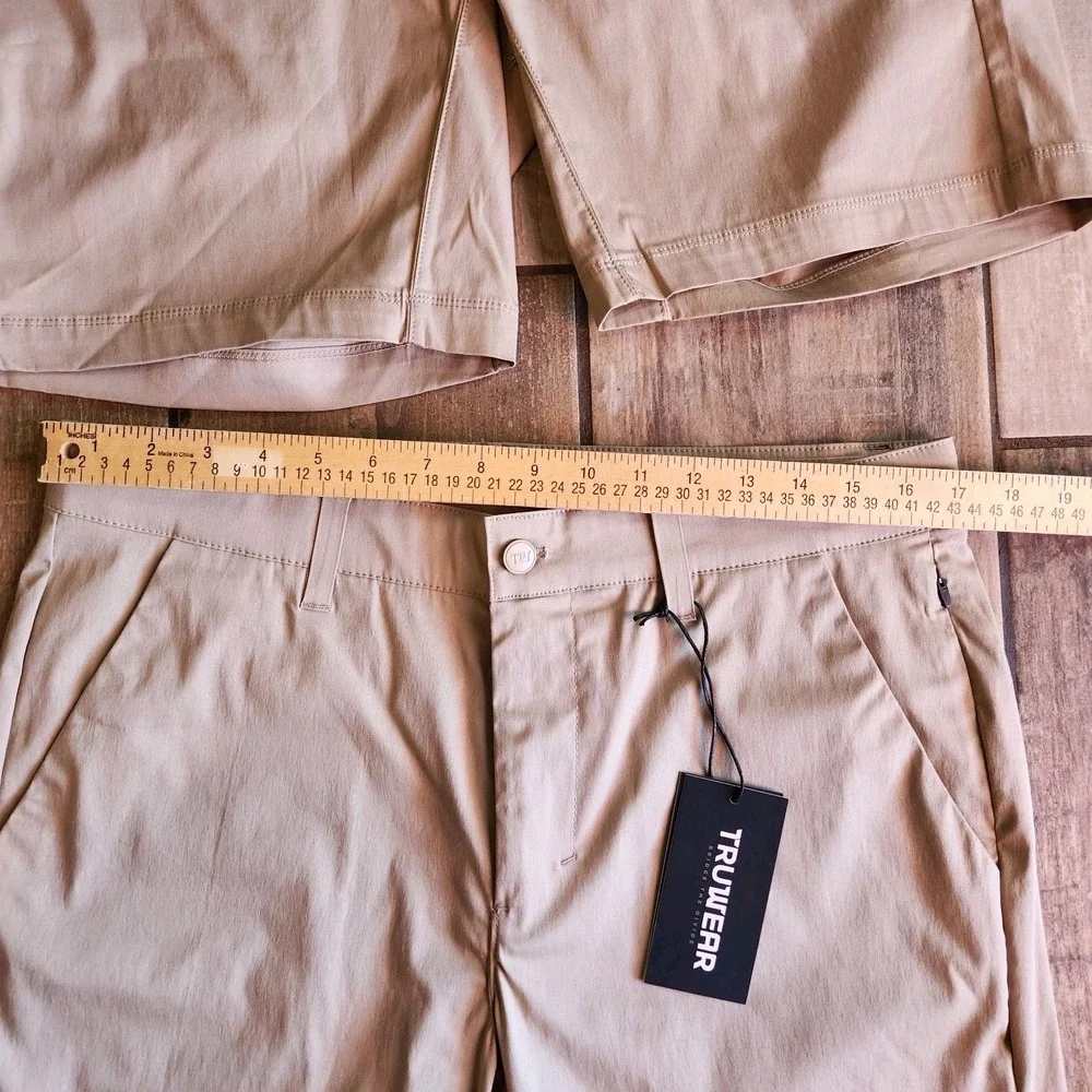 Truwear Men's Khaki Golf Chino Performance Shorts 34 NWT Lot Of 2.
